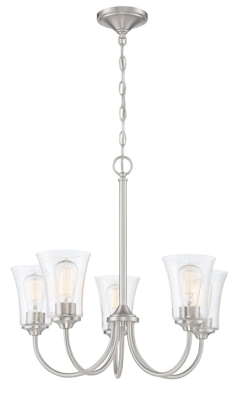 Gwyneth 5 Light 23" Chandelier in Brushed Polished Nickel