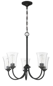 Gwyneth 5 Light 23" Chandelier in Flat Black