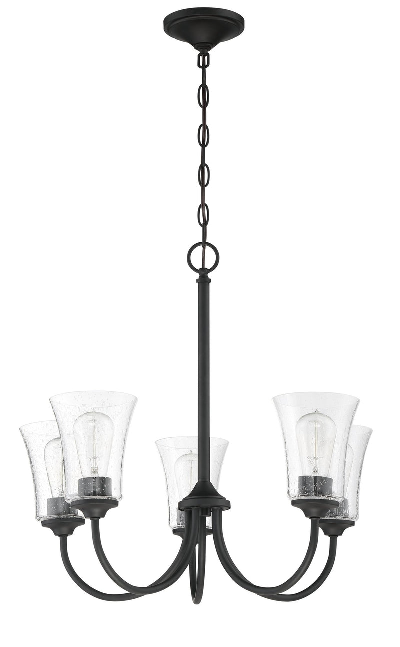 Gwyneth 5 Light 23" Chandelier in Flat Black