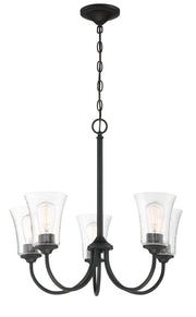 Gwyneth 5 Light 23" Chandelier in Flat Black