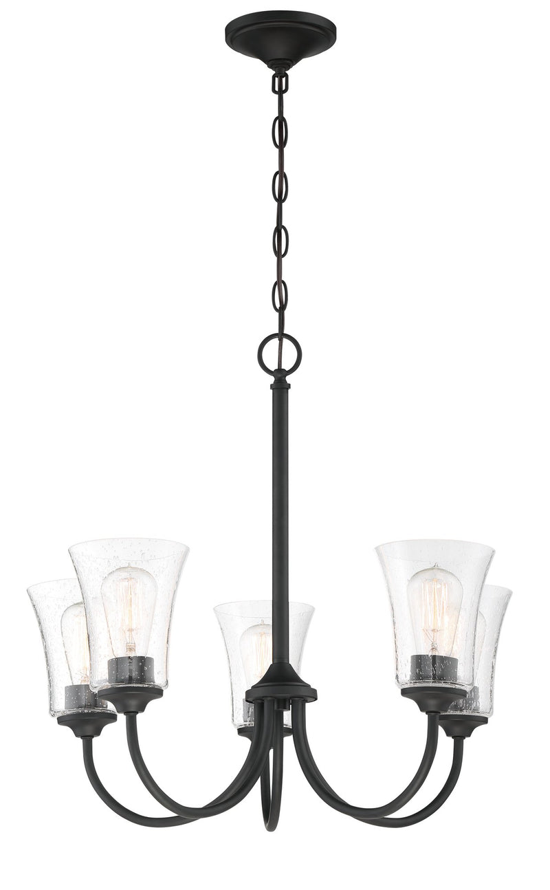 Gwyneth 5 Light 23" Chandelier in Flat Black
