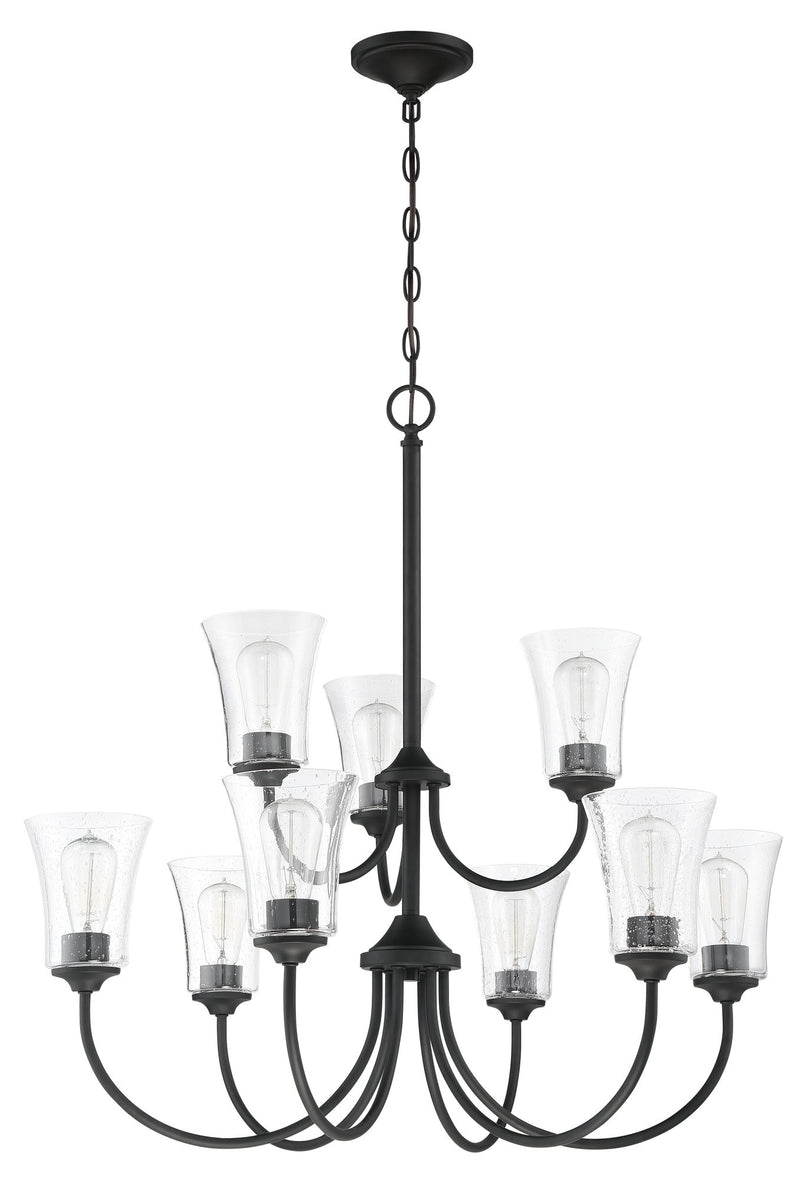 Gwyneth 9 Light 32" Chandelier in Flat Black