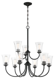 Gwyneth 9 Light 32" Chandelier in Flat Black