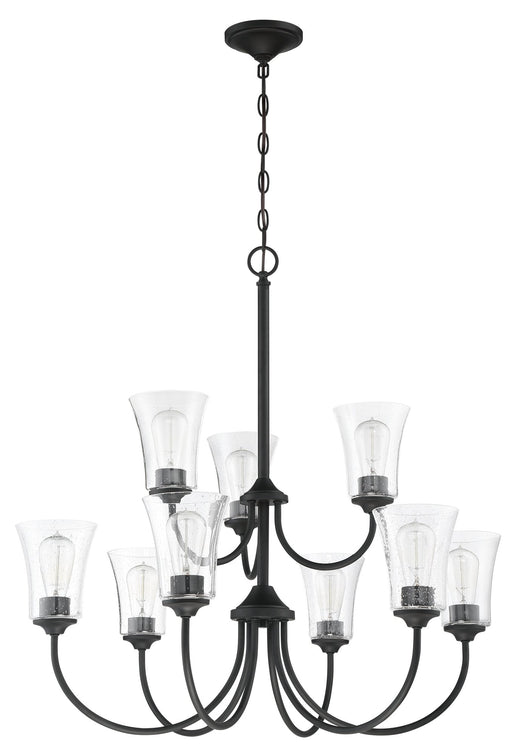 Gwyneth 9 Light 32" Chandelier in Flat Black