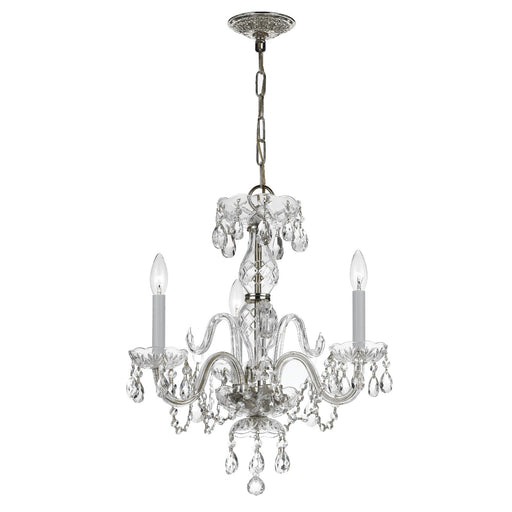 Traditional Crystal 3 Light 16" Chandelier in Polished Chrome