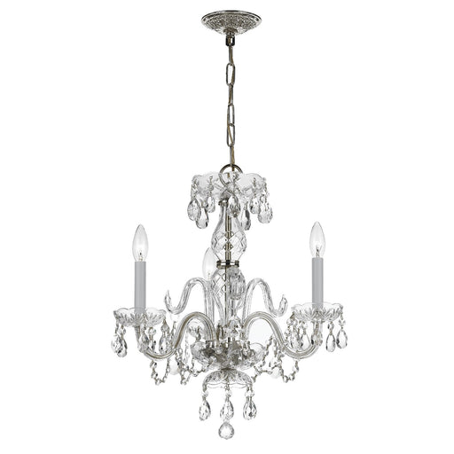 Traditional Crystal 3 Light 16" Chandelier in Polished Chrome