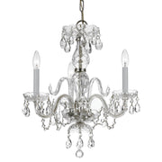 Traditional Crystal 3 Light 16" Chandelier in Polished Chrome