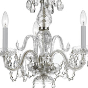 Traditional Crystal 3 Light 16" Chandelier in Polished Chrome