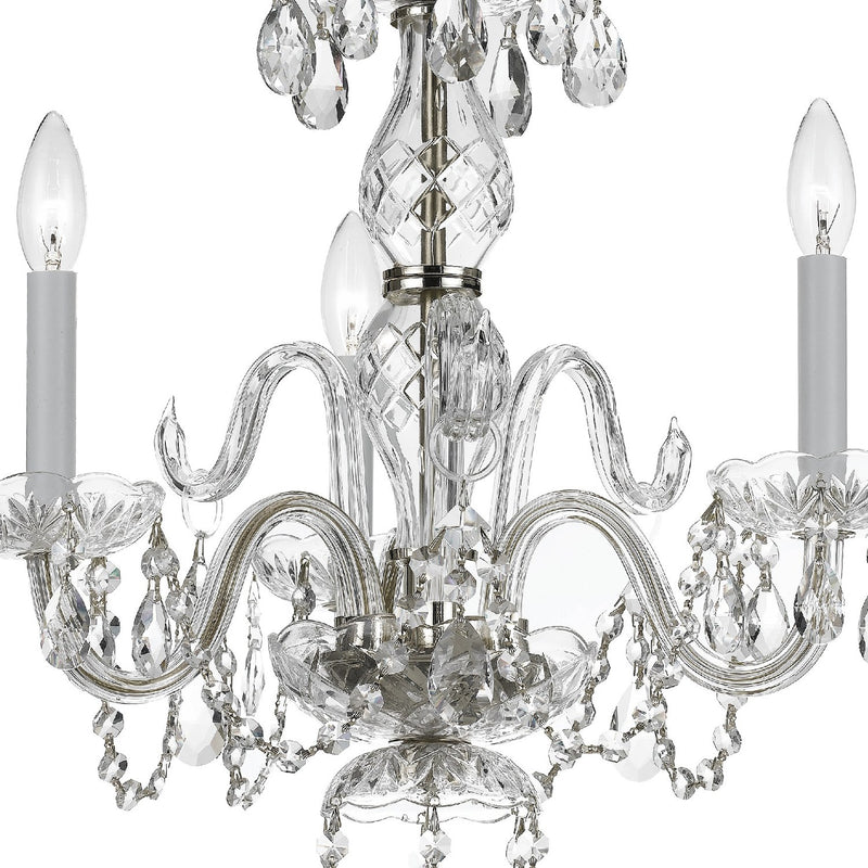 Traditional Crystal 3 Light 16" Chandelier in Polished Chrome