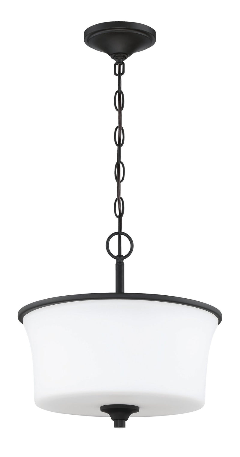 Gwyneth 2 Light 13" Convertible Semi Flush in Flat Black