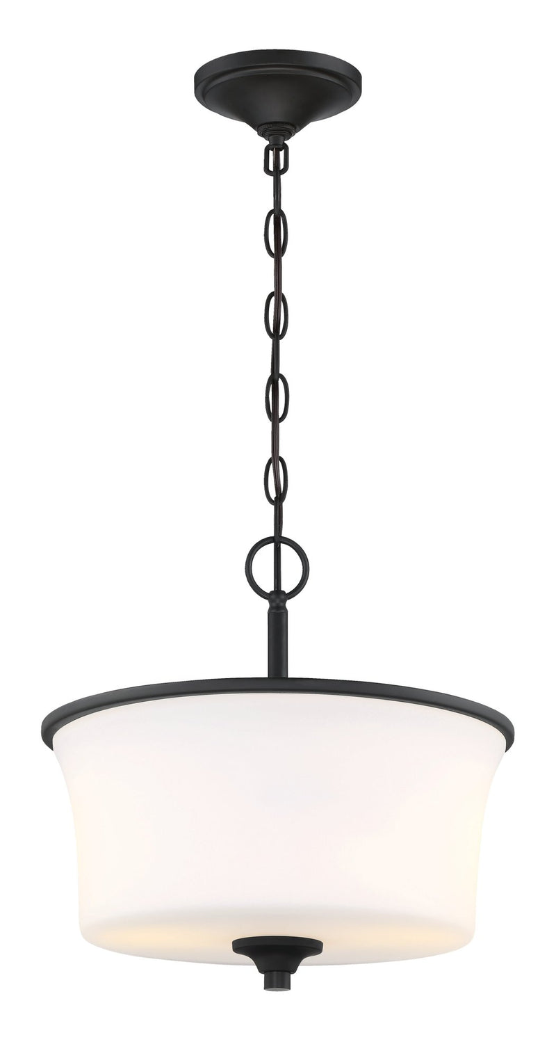 Gwyneth 2 Light 13" Convertible Semi Flush in Flat Black