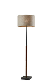 Ethan Floor Lamp in Black W. Walnut Rubberwood