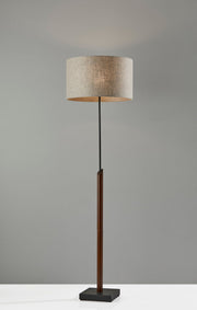 Ethan Floor Lamp in Black W. Walnut Rubberwood