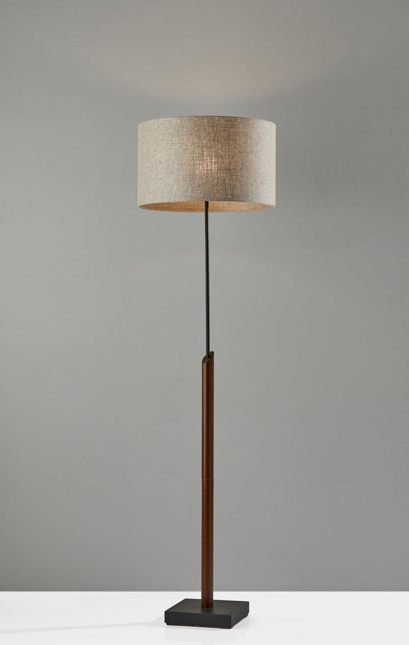Ethan Floor Lamp in Black W. Walnut Rubberwood