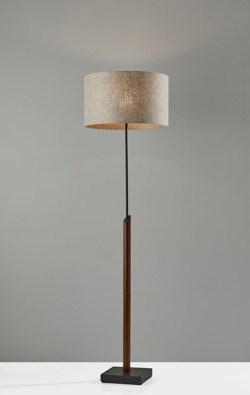 Ethan Floor Lamp in Black W. Walnut Rubberwood