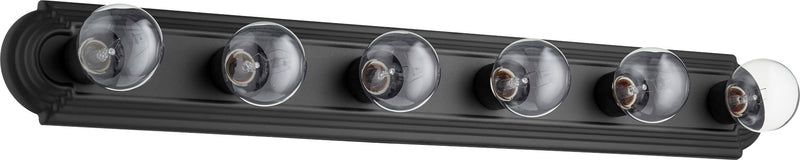 6 Light Stepped Vanity in Textured Black
