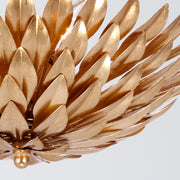 Broche 4 Light 16" Semi Flush Mount in Antique Gold