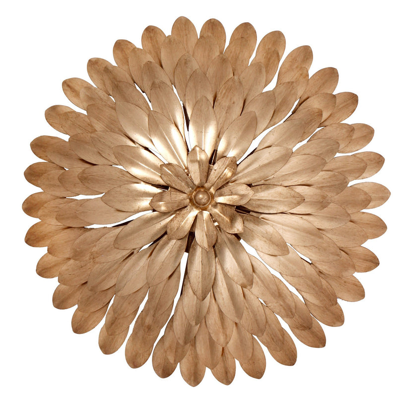Broche 4 Light 16" Semi Flush Mount in Antique Gold