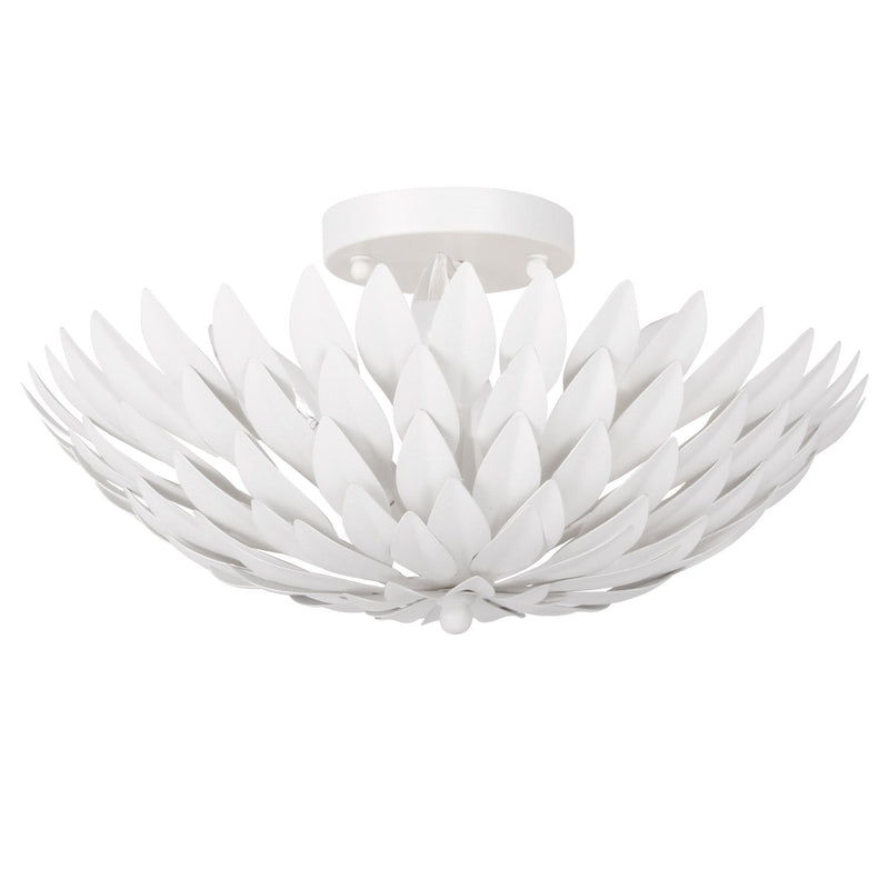 Broche 4 Light 16" Semi Flush Mount in Matte White