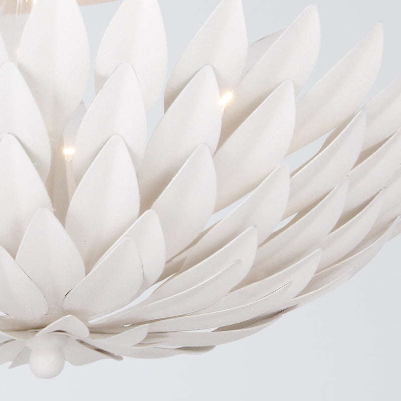 Broche 4 Light 16" Semi Flush Mount in Matte White