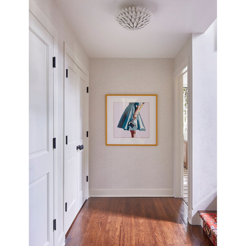 Broche 4 Light 16" Semi Flush Mount in Matte White in a room setting