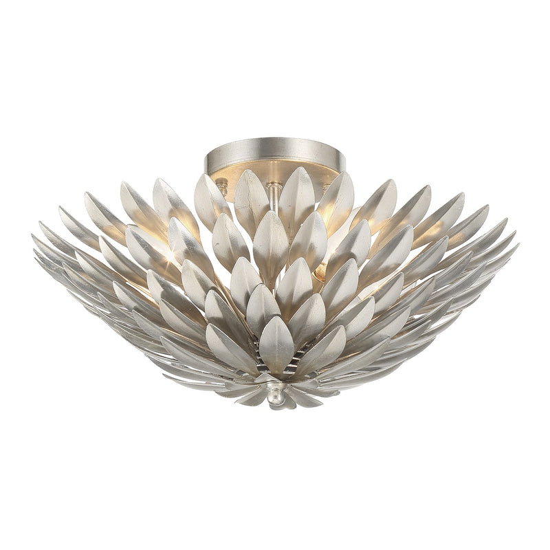 Broche 4 Light 16" Semi Flush Mount in Antique Silver