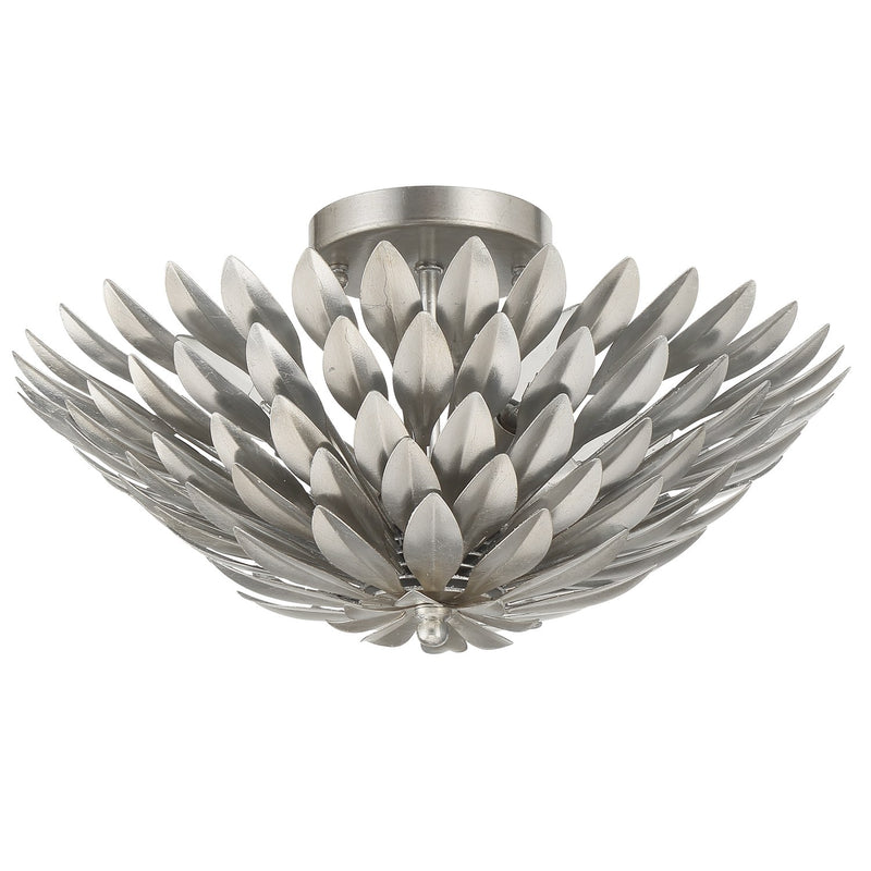 Broche 4 Light 16" Semi Flush Mount in Antique Silver