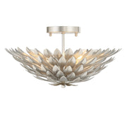 Broche 4 Light 16" Semi Flush Mount in Antique Silver
