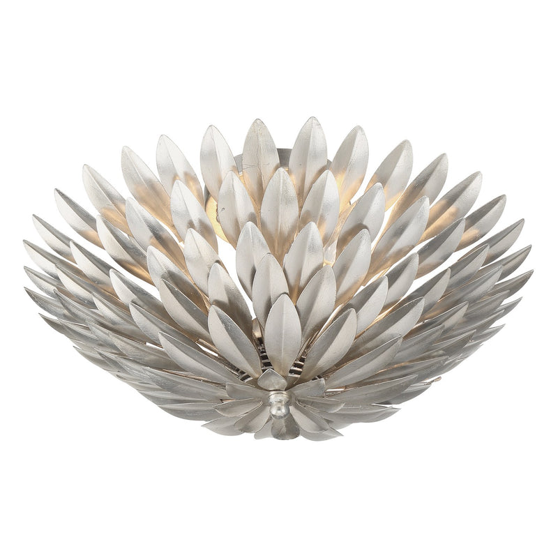 Broche 4 Light 16" Semi Flush Mount in Antique Silver