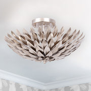 Broche 4 Light 16" Semi Flush Mount in Antique Silver in a room setting