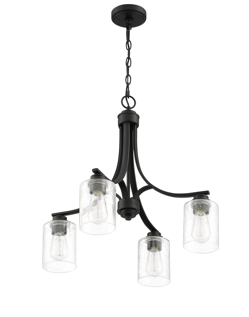 Bolden 4 Light 23" Chandelier in Flat Black