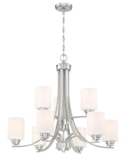 Bolden 9 Light 29" Chandelier in Brushed Polished Nickel