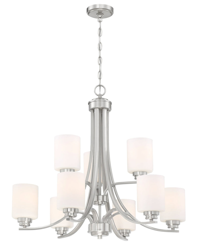 Bolden 9 Light 29" Chandelier in Brushed Polished Nickel