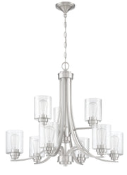 Bolden 9 Light 29" Chandelier in Brushed Polished Nickel
