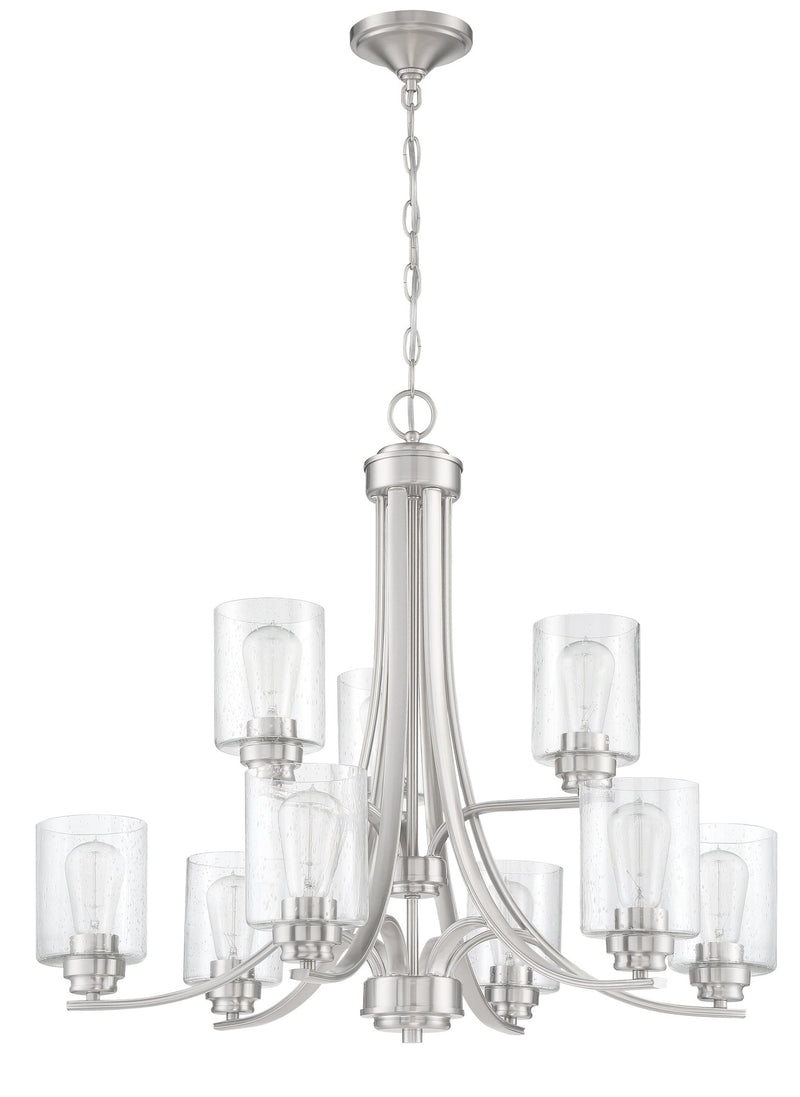 Bolden 9 Light 29" Chandelier in Brushed Polished Nickel