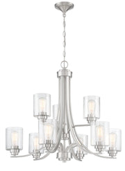 Bolden 9 Light 29" Chandelier in Brushed Polished Nickel