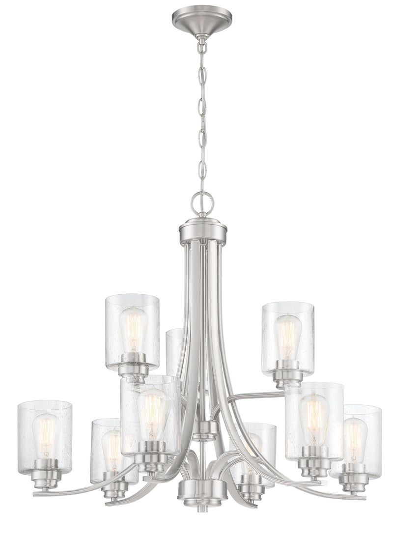 Bolden 9 Light 29" Chandelier in Brushed Polished Nickel