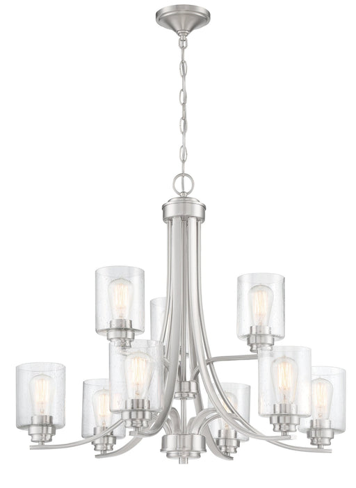 Bolden 9 Light 29" Chandelier in Brushed Polished Nickel