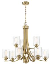 Bolden 9 Light 29" Chandelier in Satin Brass
