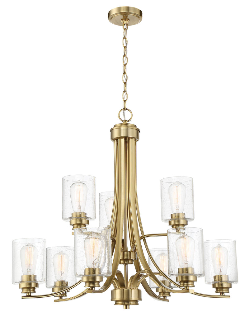 Bolden 9 Light 29" Chandelier in Satin Brass