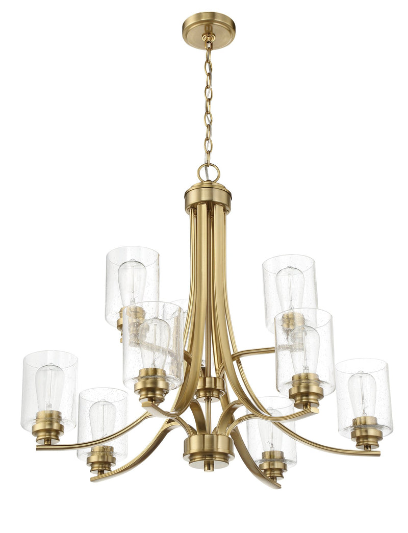 Bolden 9 Light 29" Chandelier in Satin Brass