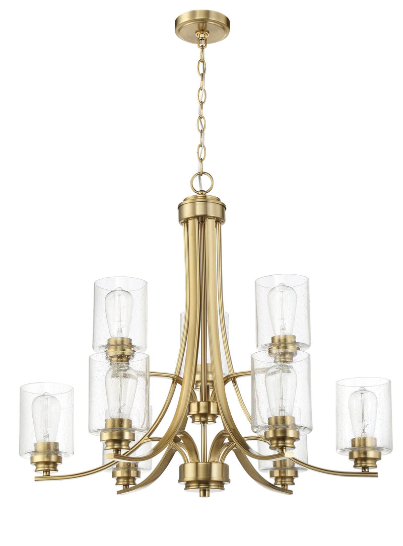 Bolden 9 Light 29" Chandelier in Satin Brass