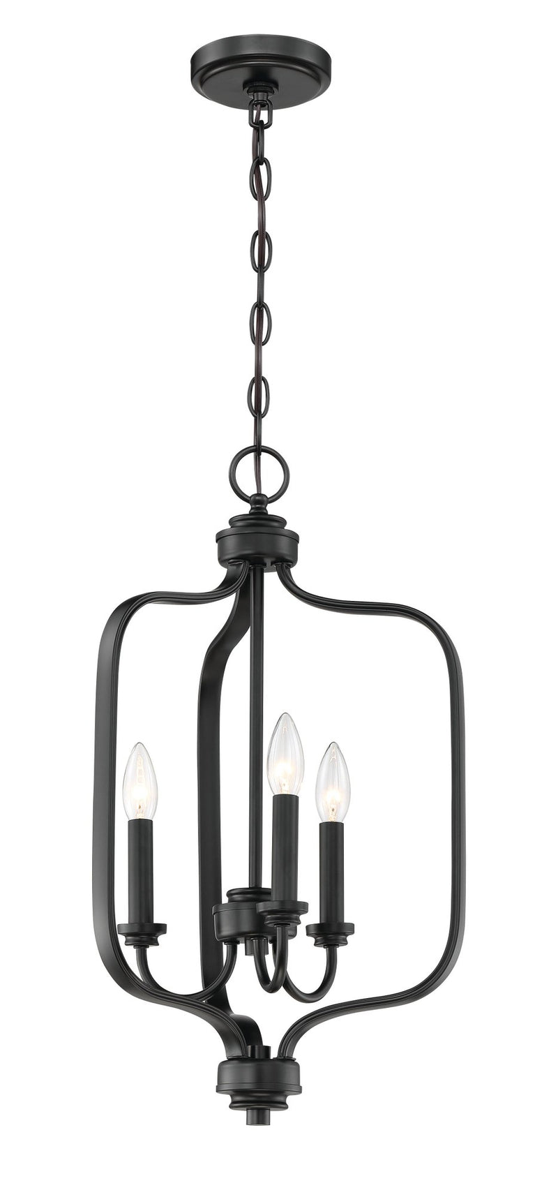 Bolden 3 Light 14" Foyer in Flat Black
