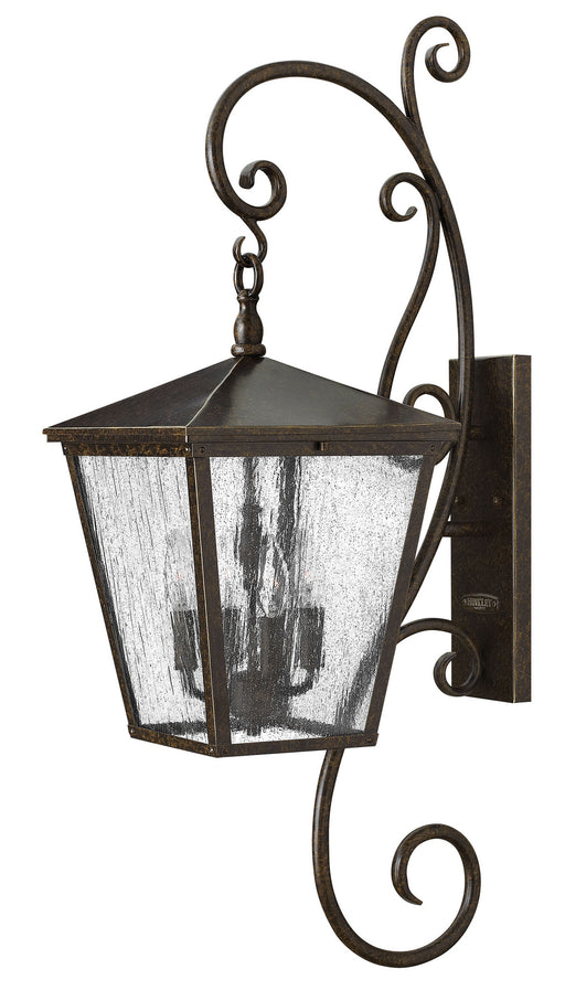 Trellis Large Wall Mount Lantern with Scroll in Regency Bronze
