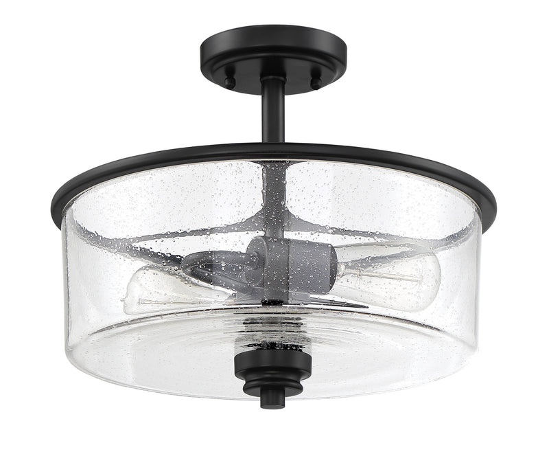 Bolden 2 Light 13" Convertible Semi Flush in Flat Black