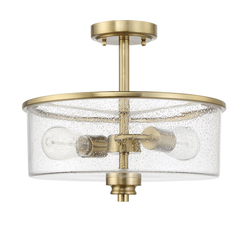 Bolden 2 Light 13" Convertible Semi Flush in Satin Brass