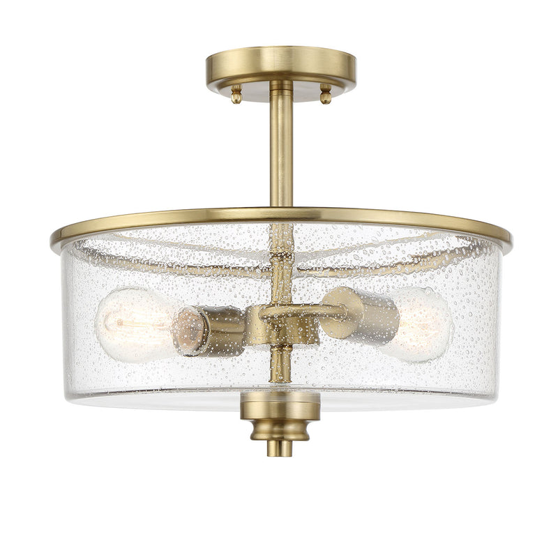 Bolden 2 Light 13" Convertible Semi Flush in Satin Brass