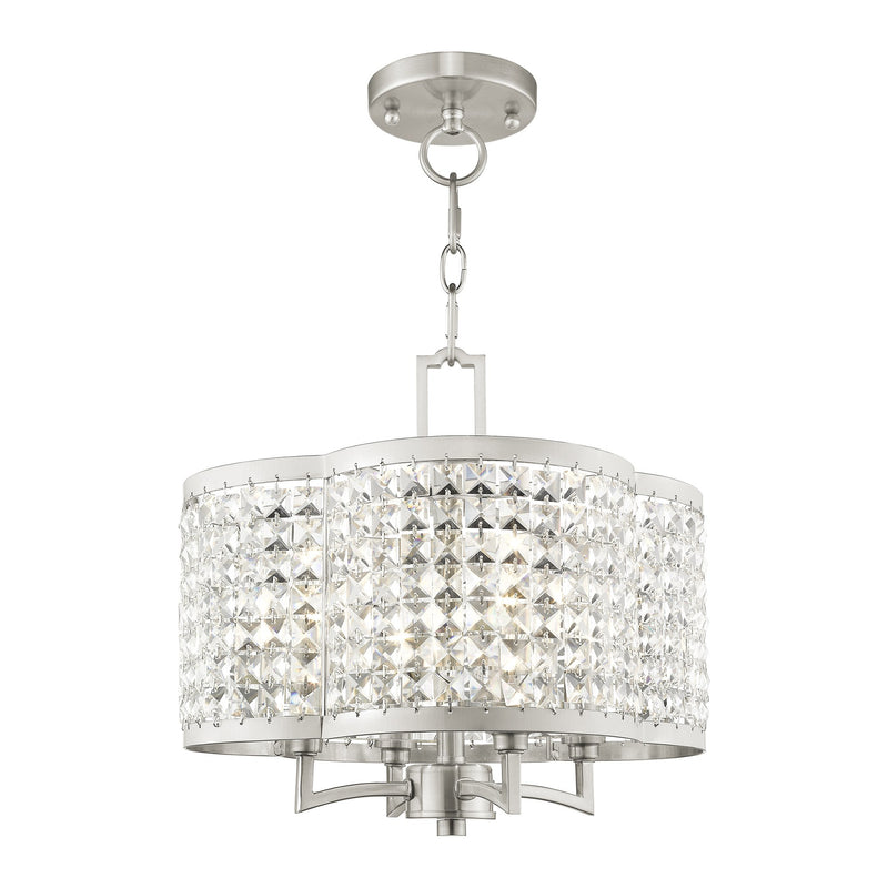 Grammercy 4-Light Convertible Mini Chandelier / Semi-Flush Mount in Brushed Nickel
