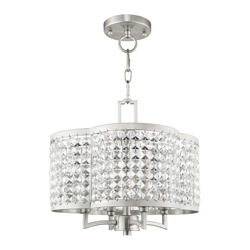 Grammercy 4-Light Convertible Mini Chandelier / Semi-Flush Mount in Brushed Nickel