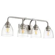 Enclave 4 Light Seeded Glass Vanity in Satin Nickel